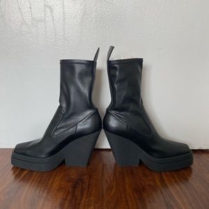 Gia Borghini Square Toe Leather Platforms